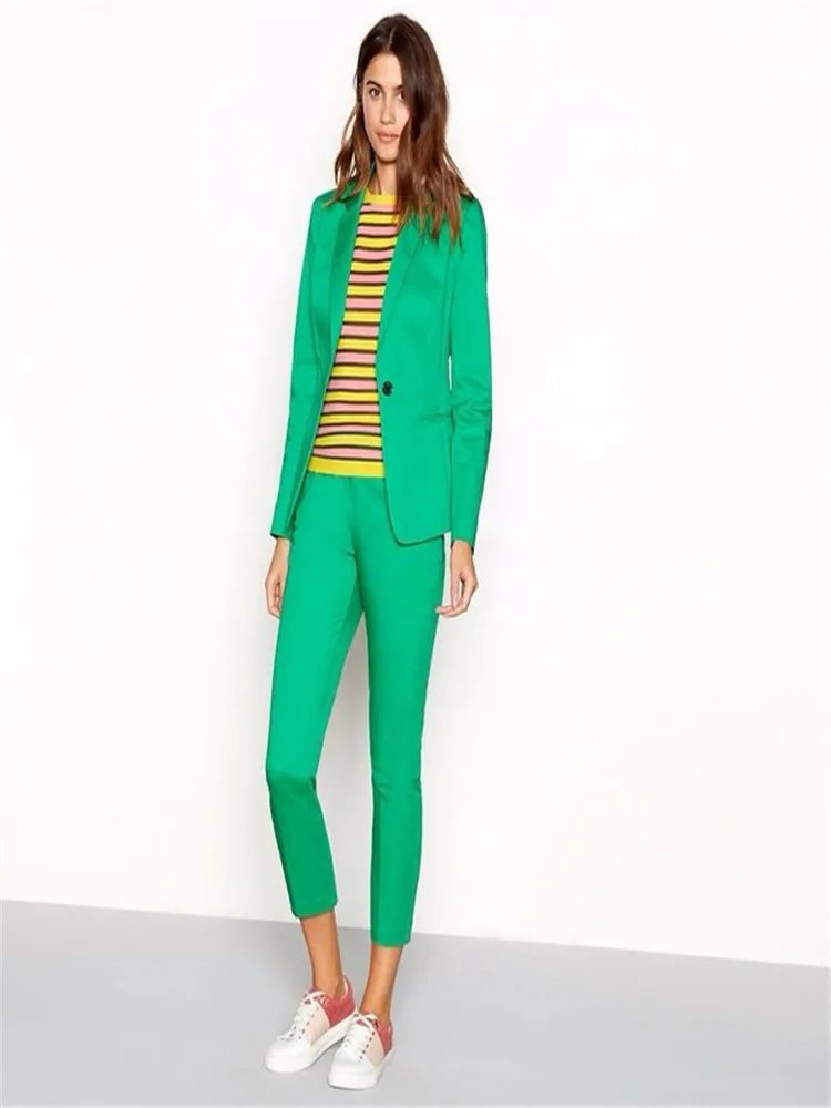 Picture Style casual suits Royal blue 2 piece set women business suits slim fit ladies office uniform elegant pant suits female trouser suits - Цвет: Picture Style