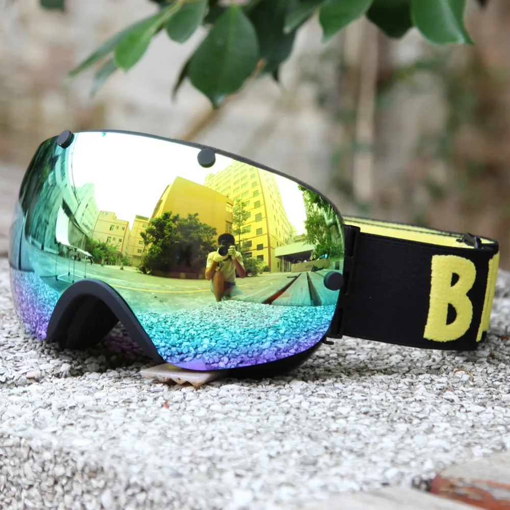 Женские лыжные очки Benice двойные линзы противотуманные большие сферические для