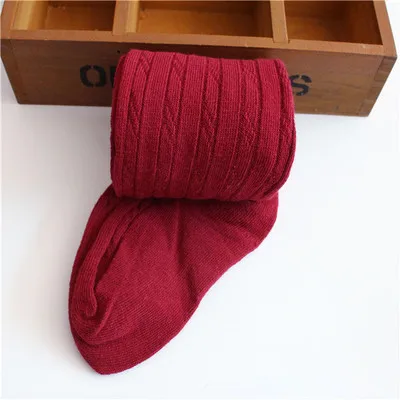 wine red V-TREE детские колготки в Вертикальную Полоску детские колготки, трикотажные Колготки для девочек Карамельный цвет; гольфы для детей; школьные чулки - Цвет: wine red