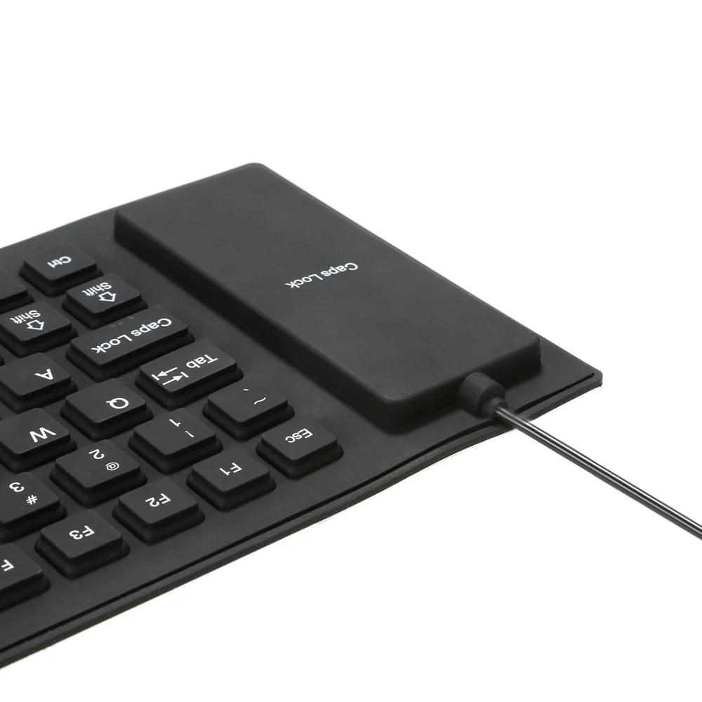 Складная гибкая USB Проводная силиконовая клавиатура 85 клавиш Водонепроницаемая