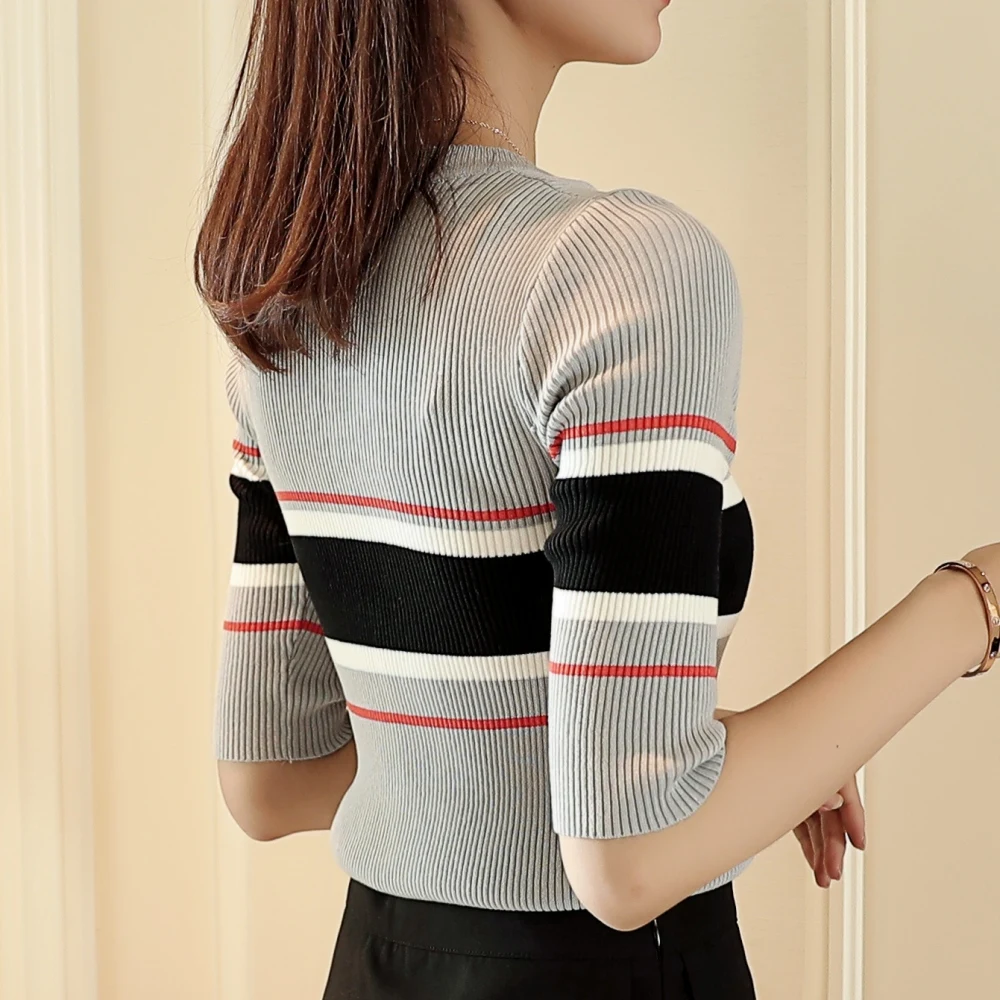 ZCHNew 2018 весенний Модный женский свитер Высокоэластичный Однотонный с высоким