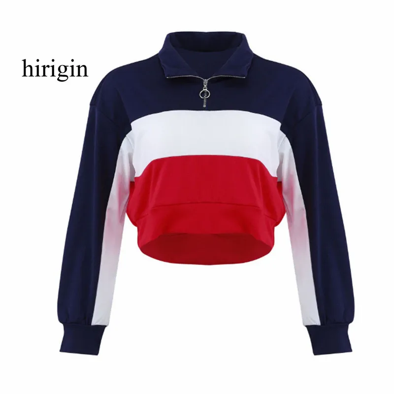 Хлопковые повседневные толстовки женские свитшоты красные Лоскутные на молнии