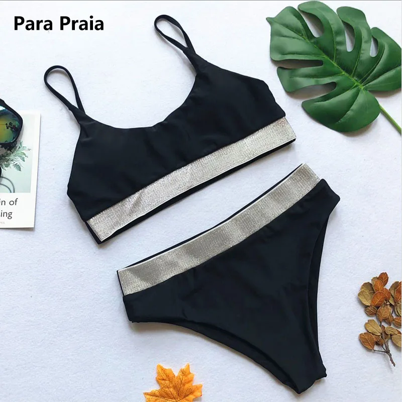 2019 новые женские комплекты бикини с пайетками в стиле пэчворк три цвета