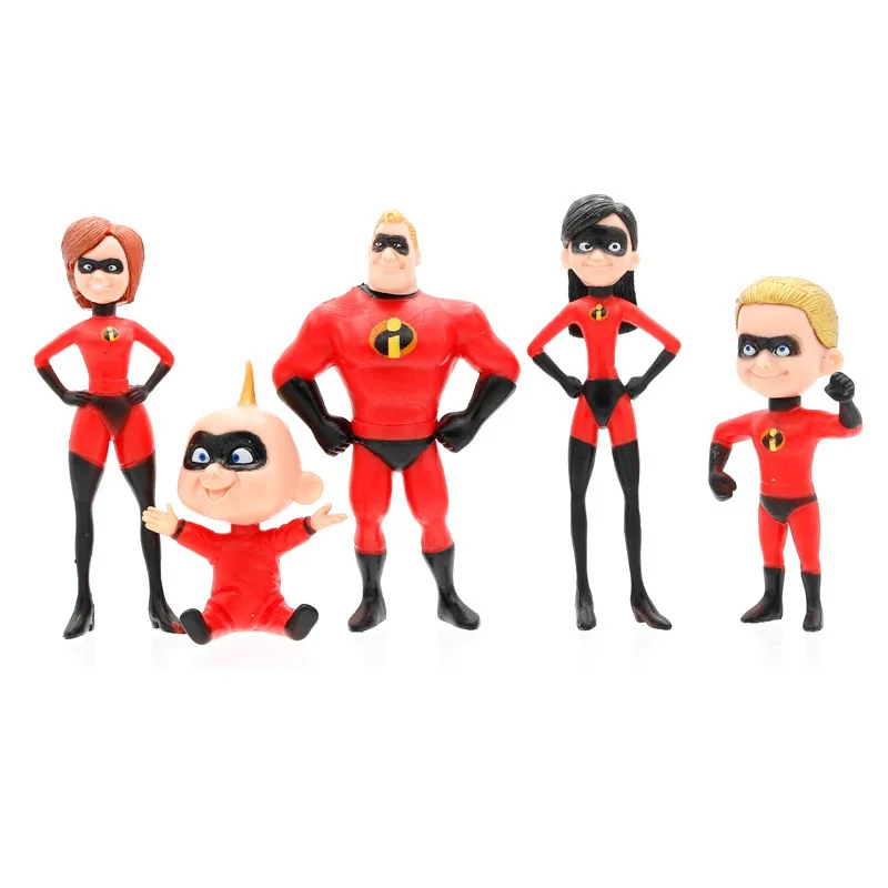 5 шт./компл. Суперсемейка 2 Супермен Дэш Парр Джек Парр Elastigirl ПВХ фигурка модель игрушки 6,5-10 см для детского подарка
