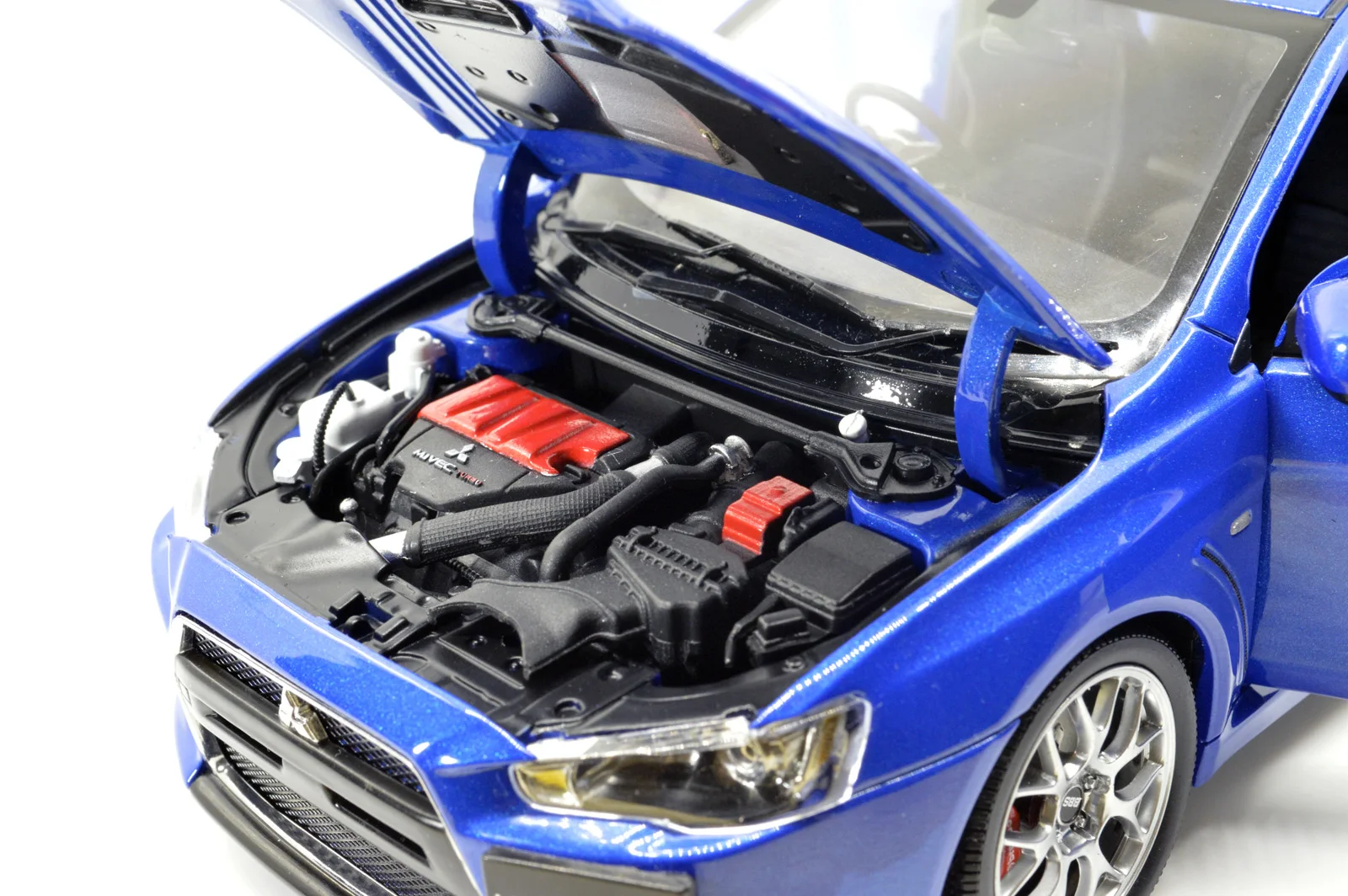 Paudi модель 1/18 1:18 Масштаб Mitsubishi Lancer EVO X синяя литая модель двери автомобиля открыть руль справа