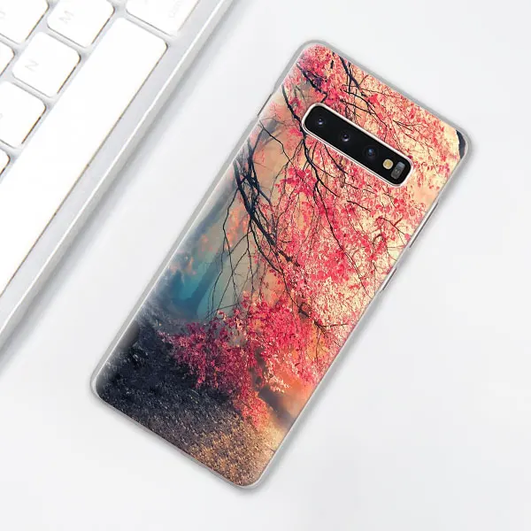004 Пейзаж Зима светильник снег чехол для телефона для samsung Galaxy S10e S10 плюс S7 S8 S9 Plus Note 8 9 M10 M20 M30 жесткий чехол Coque - Цвет: 004