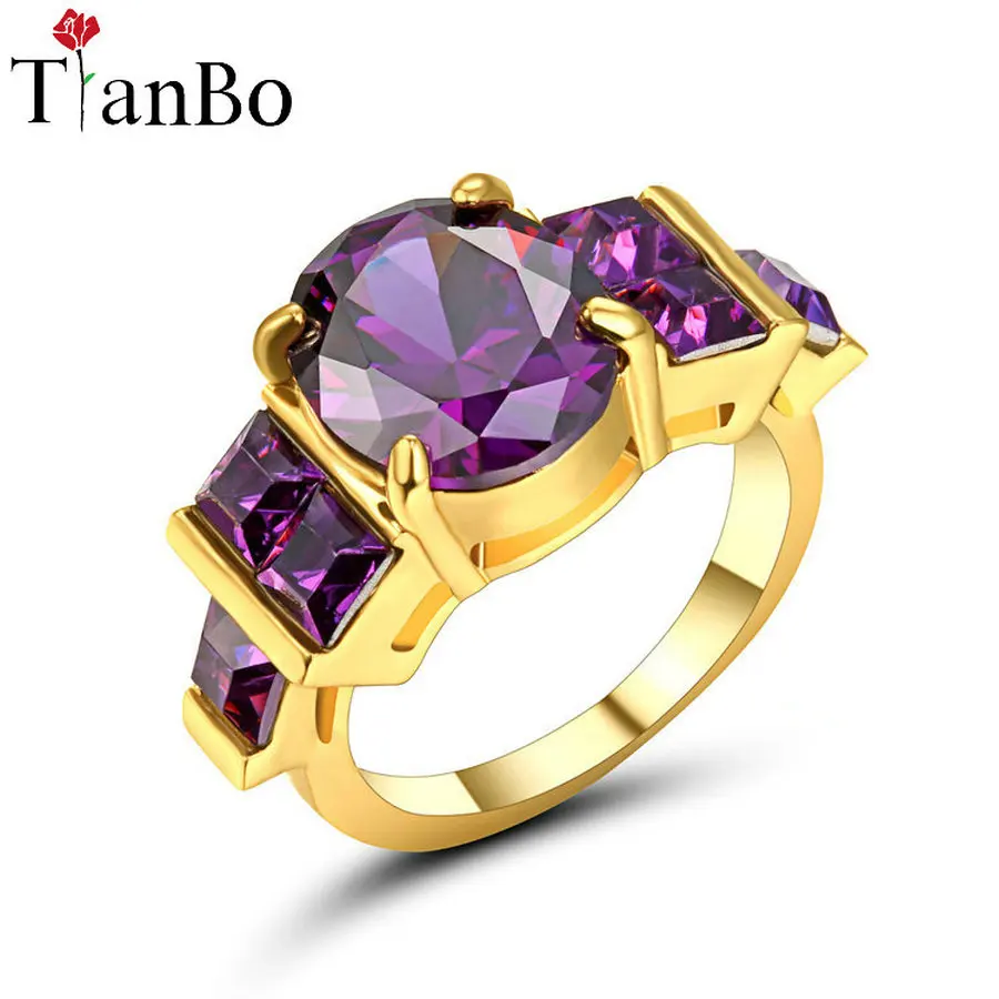 TianBo серебряное/черное/золотое роскошное свадебное кольцо обручальное