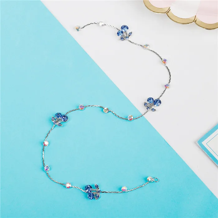 Blue 35cm 1 шт. корейская мода блестки для волос цветок наращивание волос пряди Длинная цепочка декоративный парик бар вечерние Макияж Аксессуары для укладки волос - Цвет: Blue 35cm