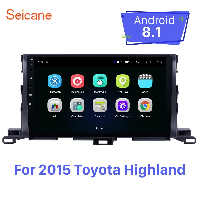 Seicane 10," 2Din Android 8,1 Автомобильный GPS; Мультимедийный проигрыватель для Toyota Highlander головное устройство с Радио Стерео плеером Wifi SWC 3g