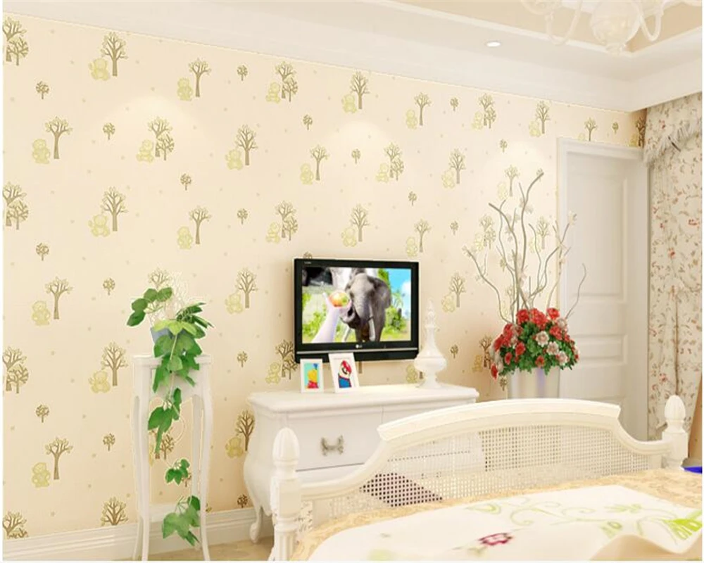 

beibehang papel de parede 3d three-dimensional nonwoven wall wallpaper bedroom is full of children's warm bear background wall