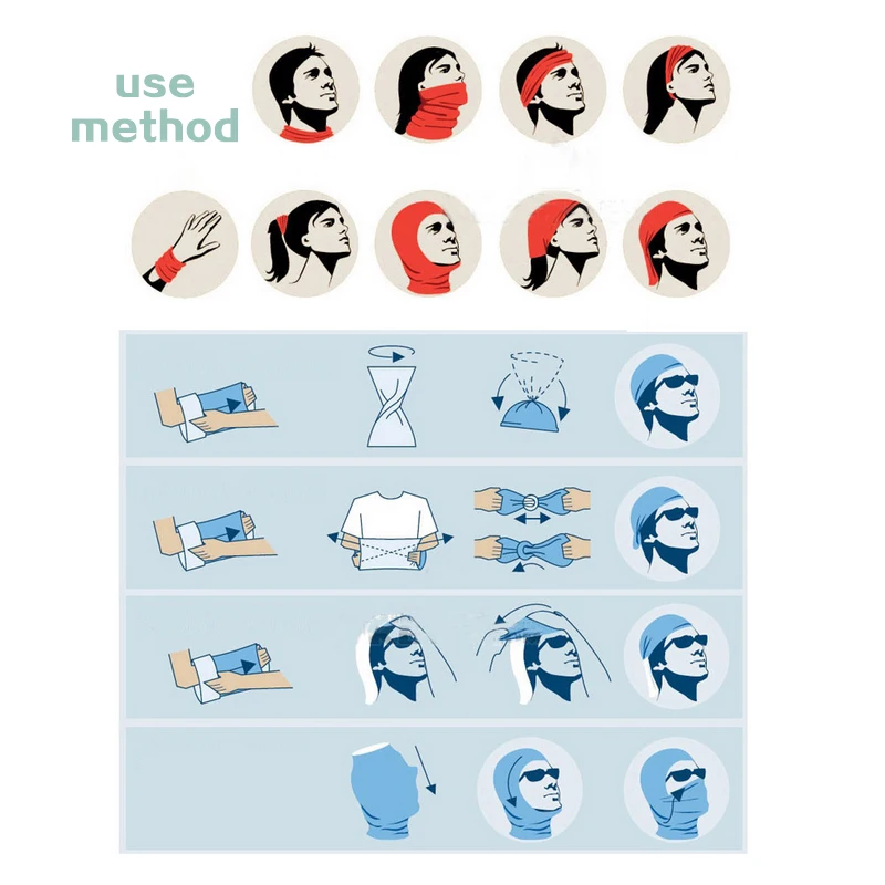 Многофункциональный шарф мотоциклетная повязка на голову бесшовная наружная