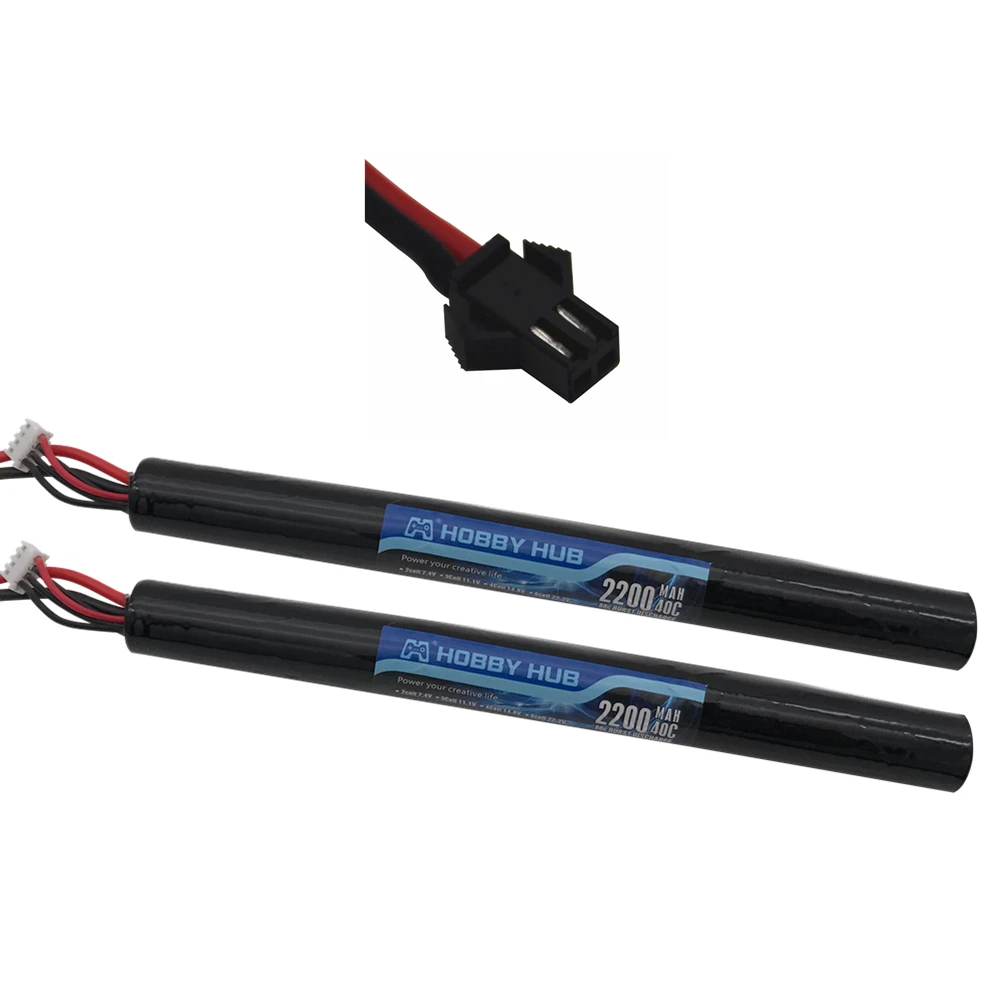 SM 2PCS 1/2/3 шт хобби концентратор Мощность провод с силикатной гелевой Батарея 11,1 V 2200 мА/ч, 18650 40C AKKU емкостью мини Страйкбольное ружье Батарея радиоуправляемая модель 40C - Цвет: SM 2PCS