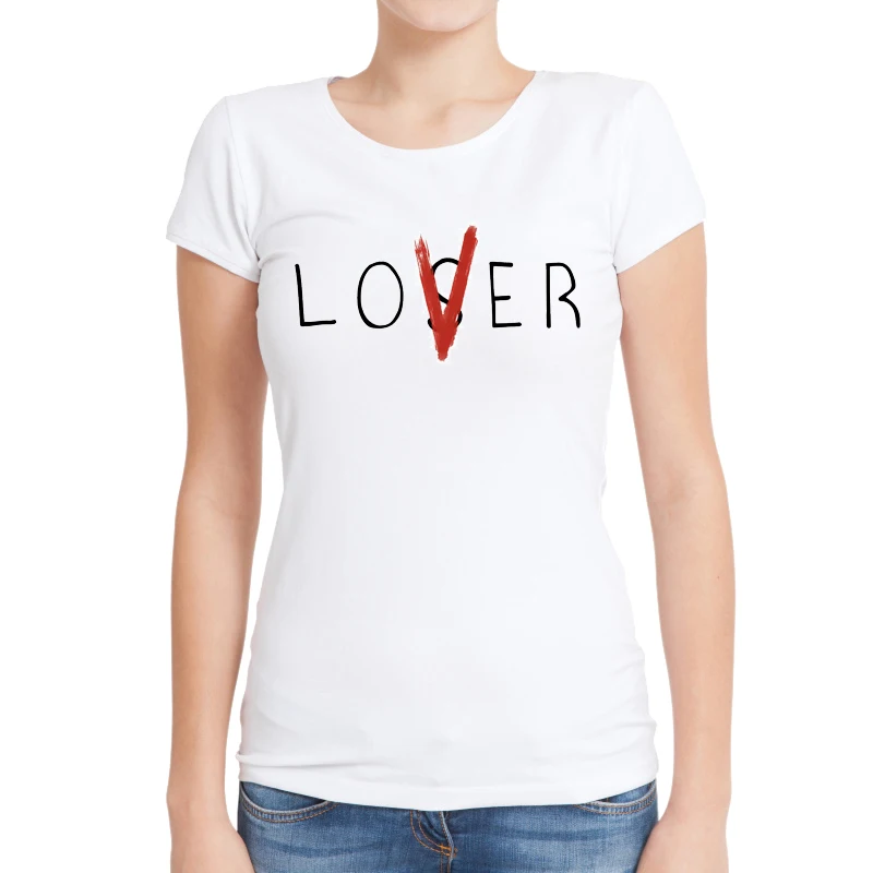 2019 Женская Новая мода Lover или Loser печатная Футболка с коротким рукавом леди