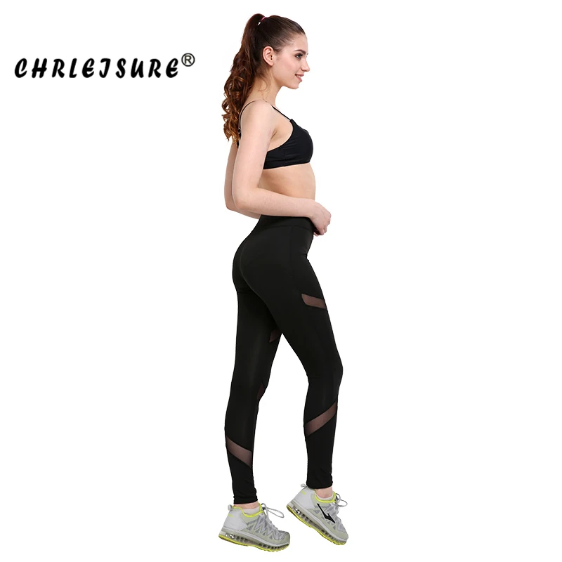 CHRLEISURE, сексуальные женские леггинсы, готический стиль, сетчатый дизайн, брюки, большие размеры, черные спортивные бриджи, новинка, леггинсы для фитнеса