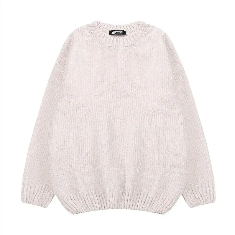 Beige o neck Толстый теплый свитер из синели с высоким воротом, женские свободные пуловеры с длинным рукавом на зиму и осень, повседневные женские топы - Цвет: Beige o neck