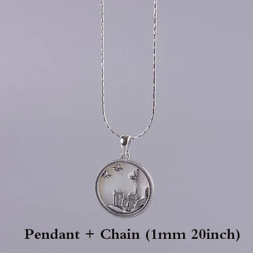 Pendant and necklace BALMORA, 925 пробы, серебро, звездное небо, подвески и кулон, ожерелье для женщин, для влюбленных, инкрустация, синтетический песчаник и раковина, ювелирные изделия - Окраска металла: Pendant and necklace