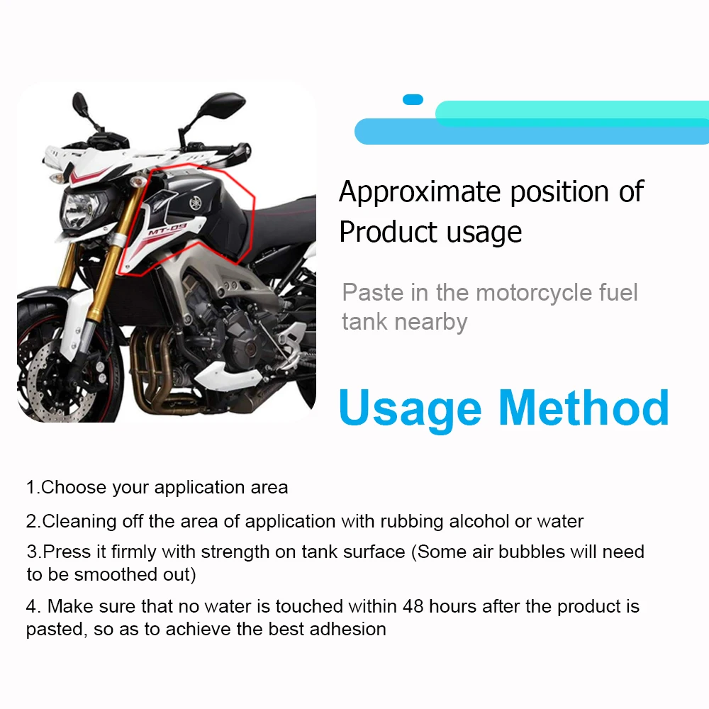 Защитная противоскользящая наклейка на бак мотоцикла газовая коленный захват