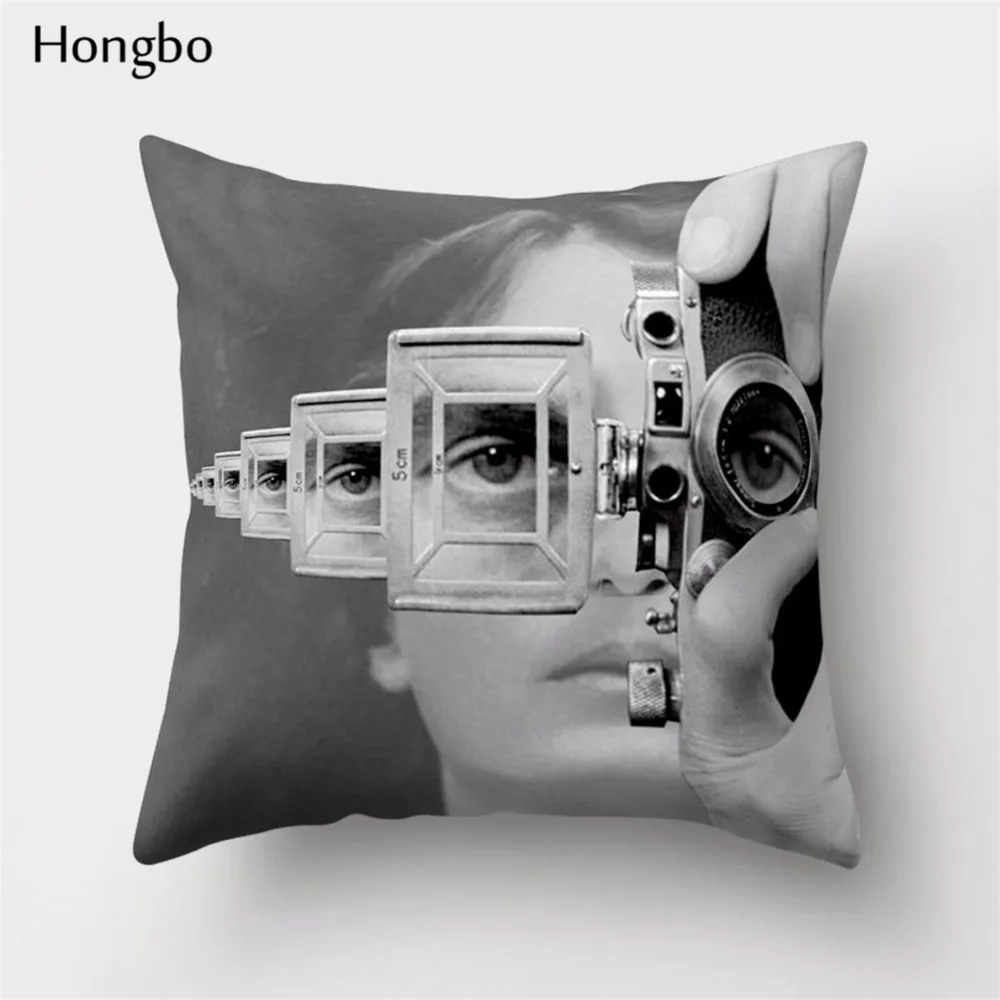 Hongbo 1 шт., винтажная Подушка камера, Ретро стиль, домашний декор, декоративная подушка, чехол, диванные подушки, чехлы