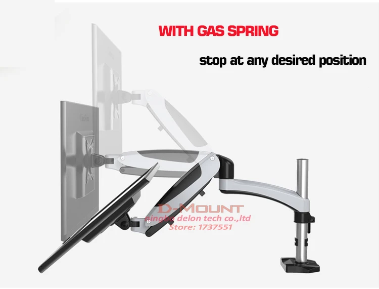 DL-GST112W ТВ настенное крепление 13-4" 9-20 кг ЖК-монитор держатель газовая пружина свободный подъемный поворотный растягивающийся стенд длинный Кронштейн для ТВ arm