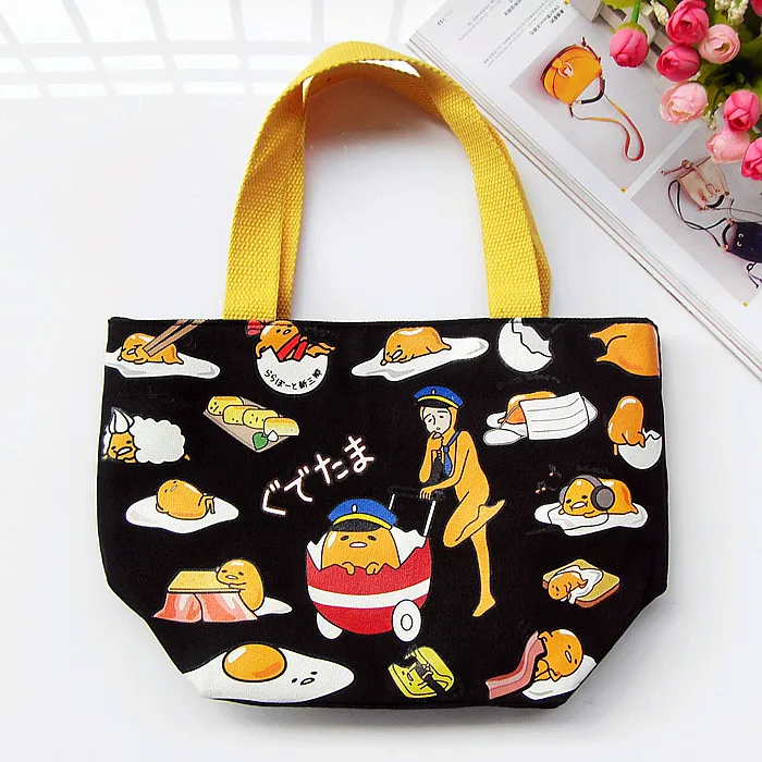 see chart IVYYE 1 шт. Kawaii gudetama Модные Портативные холщовые сумки для обедов, мультяшная сумка для пикника, коробка для еды, сумка для хранения для женщин, девочек, детей - Цвет: see chart