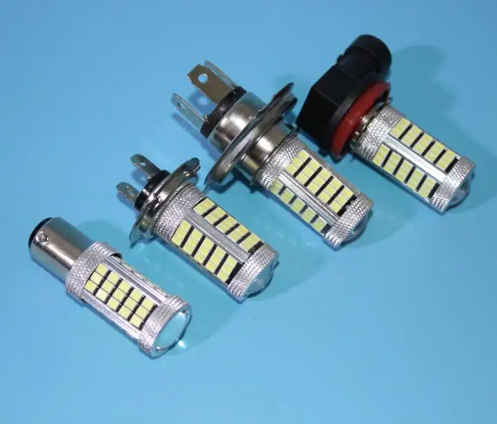 2 шт. H7 H11 H8 HB3 9005 HB4 9006 H9 1156 1157 63SMD 2835 белый лед синий светодиодные лампы заднего хода