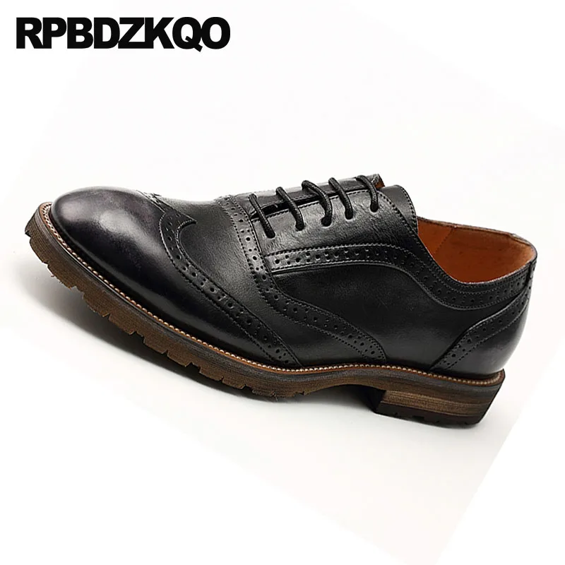 Оксфорды wingtip мужские из натуральной воловьей кожи официальные Туфли броги на