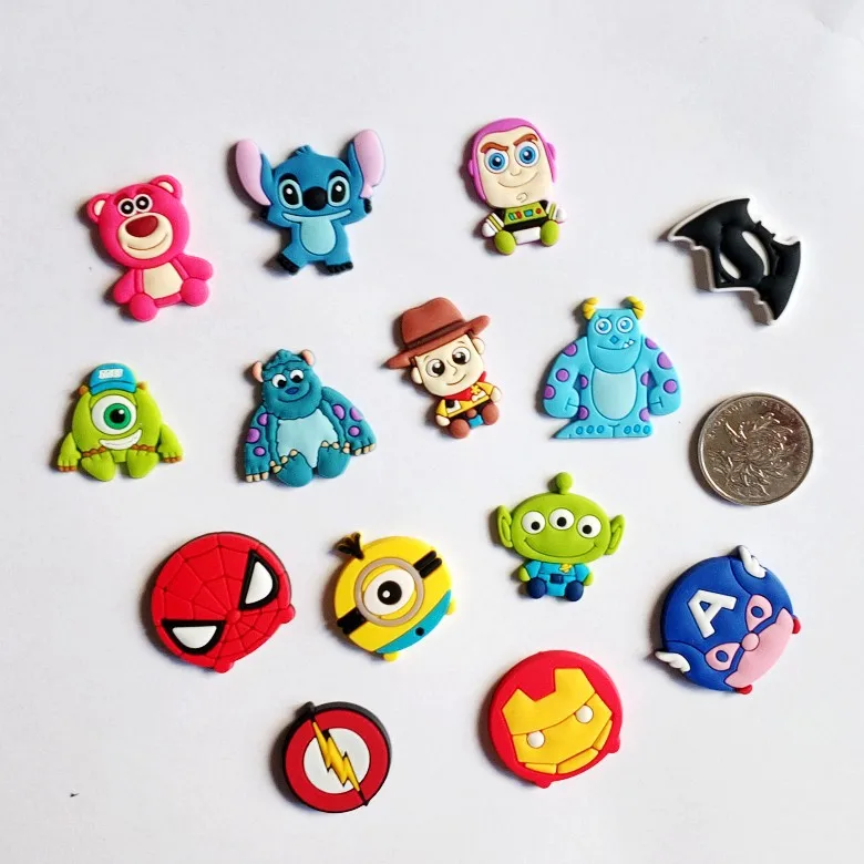 2-3cm 100 шт мультфильм Мстители Heros Дэдпул робот Звездные войны Черная пантера ПВХ Flatback DIY чехол для телефона значки гаджеты аниме амулеты - Окраска металла: 2-3cm