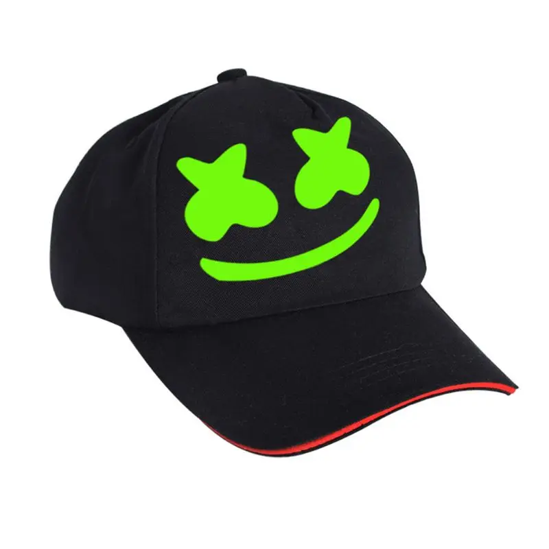 KLV унисекс музыка хип хоп DJ с принтом лица бейсбольная кепка светящаяся