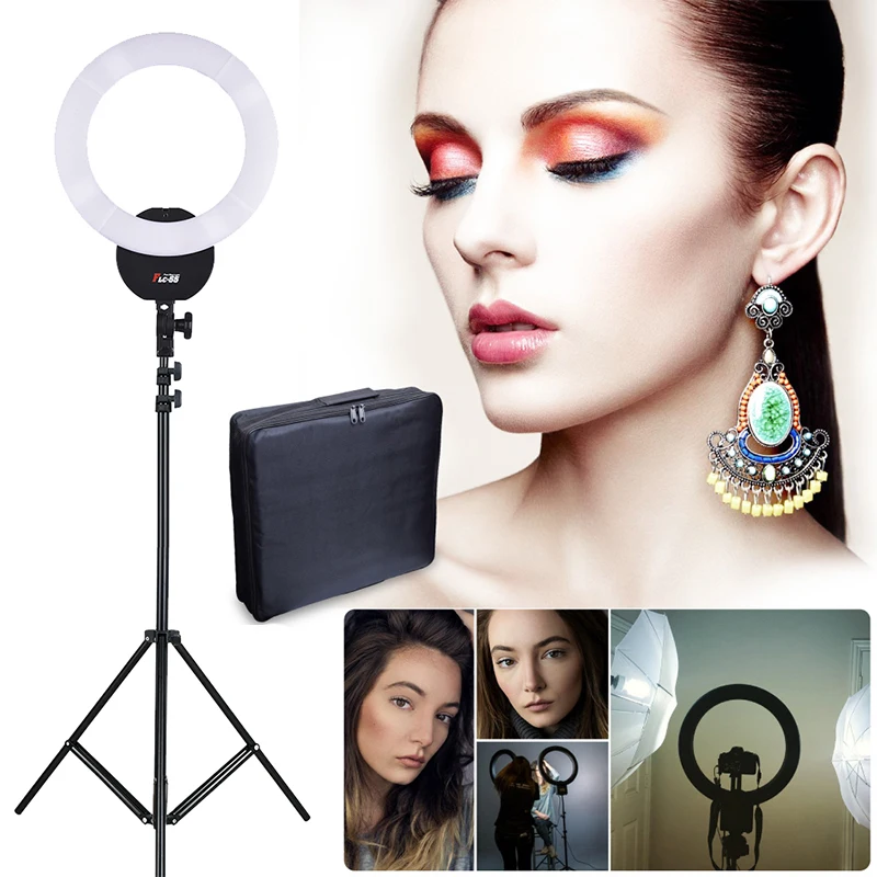 

55W Soft Ring Lighting 5600K Portable Video Selfie Light for Studio Fotografia With Phone Bracket+Filter