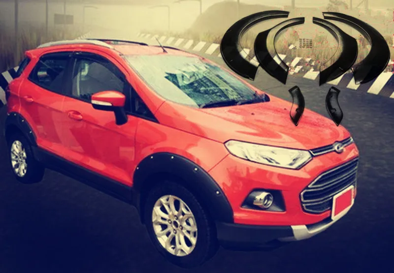 Для ECOSPORT автомобилей Стайлинг Литье уширитель крыла аксессуары черный Брызговики, пригодный для ECOSPORT