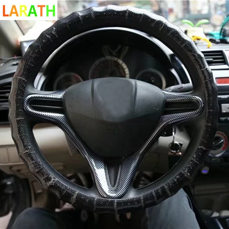 Для Honda City 2008 2012 Черное Красное дерево углеродное волокно чехол на руль отделка