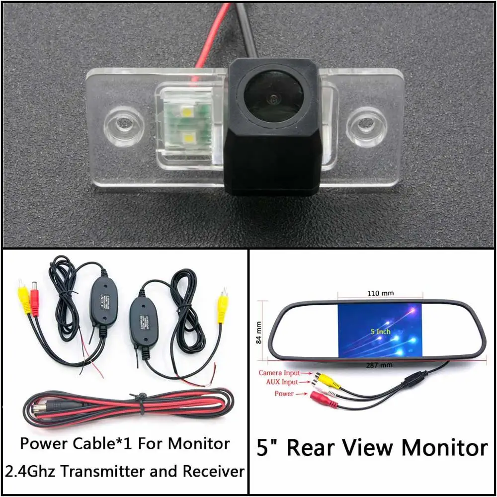 C Wireless 5 inch M Full HD резервная камера заднего вида для Volkswagen VW Jetta Bora Polo Golf MK4 A4 MK5 A5 Golf 4 5 Автостоянка ЖК-зеркало монитор - Название цвета: C Wireless 5 inch M