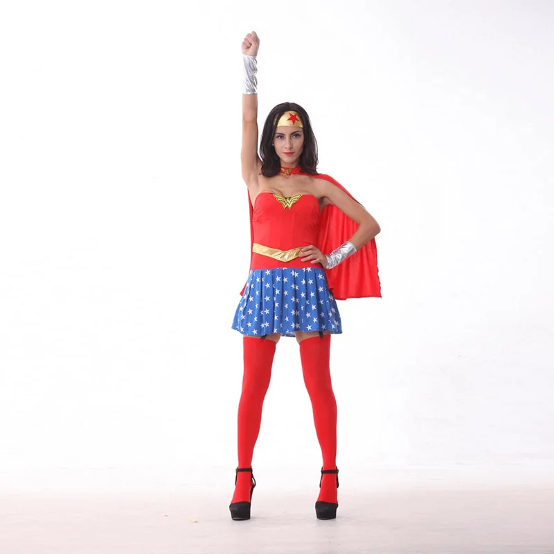 Wonder Woman костюм для взрослых Классический Superwoman Disfraces Хэллоуин костюмы Супермена для Для женщин Супермен карнавальный маскарадный