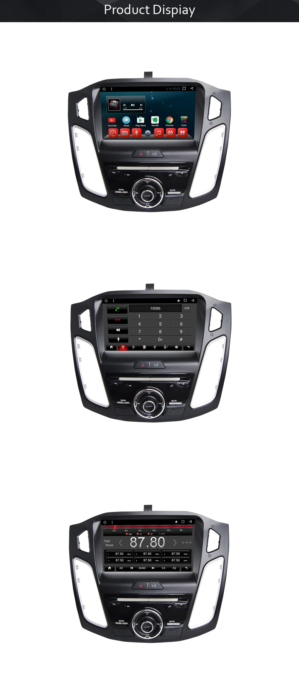 Android 7.1.1 Автомобильный DVD стерео плеер gps ГЛОНАСС навигация Мультимедиа для Ford Focus 2012 2013 Авто Wifi радио
