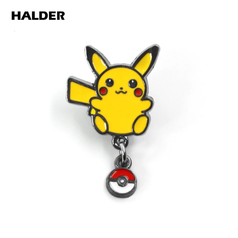 Аниме halder Pokemon Monsters Eevee модные ювелирные изделия бросок poke Броши с шариком ASH KETCHUM булавки Нагрудный значок аксессуар подарок - Окраска металла: Pikachu