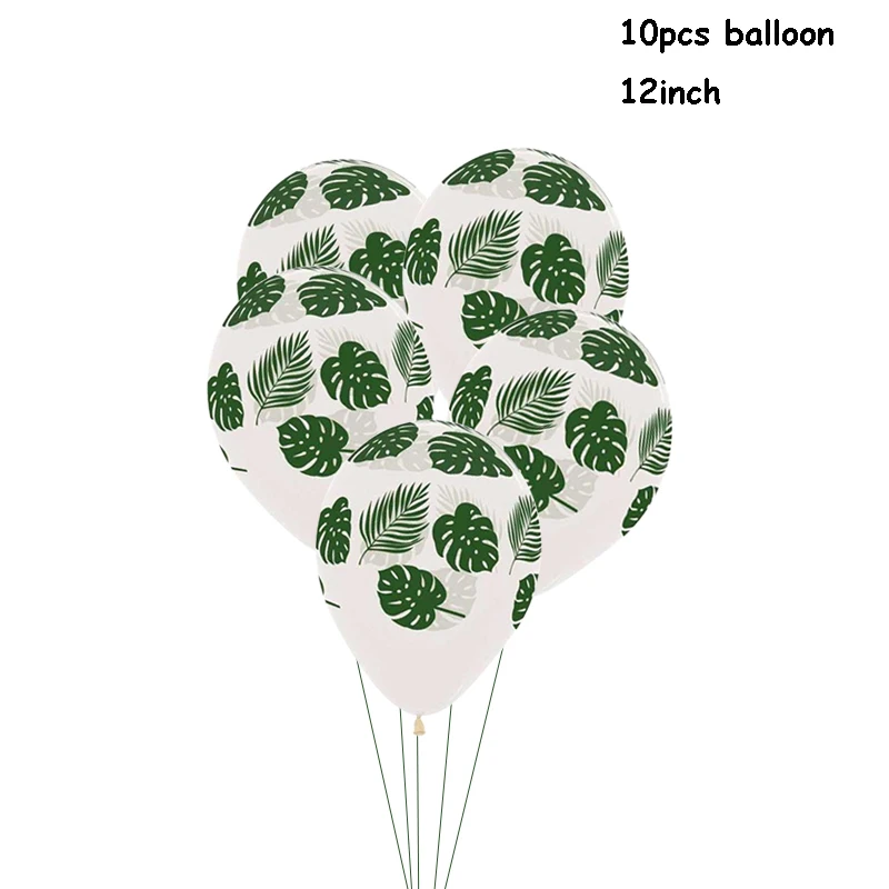 10pcs balloons Aloha Фламинго оформление вечеринки чашки тарелки салфетки тропическая Вечеринка день рождения Лето Гавайские одноразовые столовые приборы - Цвет: 10pcs balloons