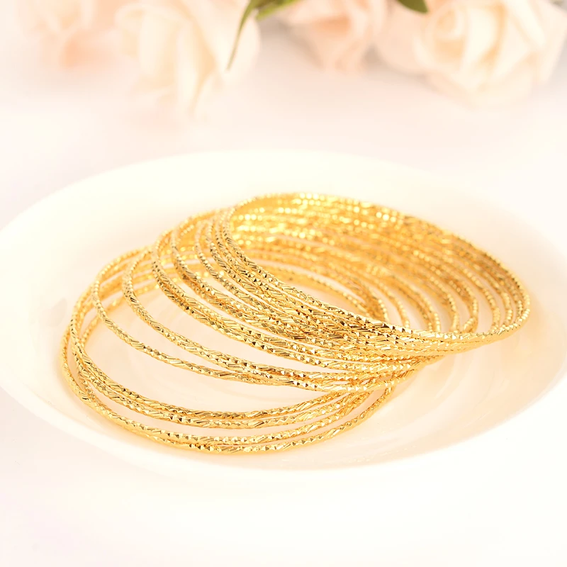 

24k Gold Women Gold Big Dubai Bride Wedding Ethiopian Bracelet Africa Bangle Arab Jewelry Gold Charmgirls India Bracelet Gifts