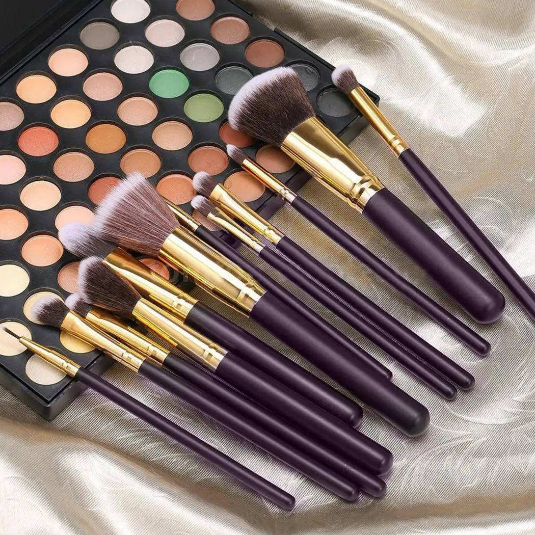 12 шт. набор кистей для макияжа Pro Eye Shadow Blush Blend beauty Foundation Пудра подводка глаз с
