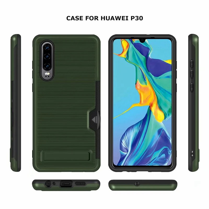 Ультра тонкий для задней панели с подставкой Чехол huawei P30 Pro карты чехол зажимом
