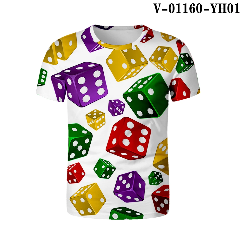 V01160 Покерная футболка Летняя хип-хоп дышащая 3D футболка с короткими рукавами Новинка уличная одежда веселое Harajuku футболка с круглым вырезом уличная - Цвет: V01160