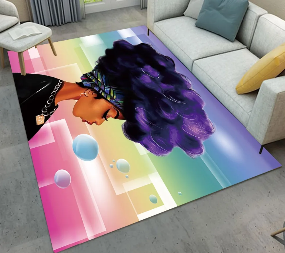 Анти-скользящий ковер LB Для афроамериканской женщины для гостиной дома спальни