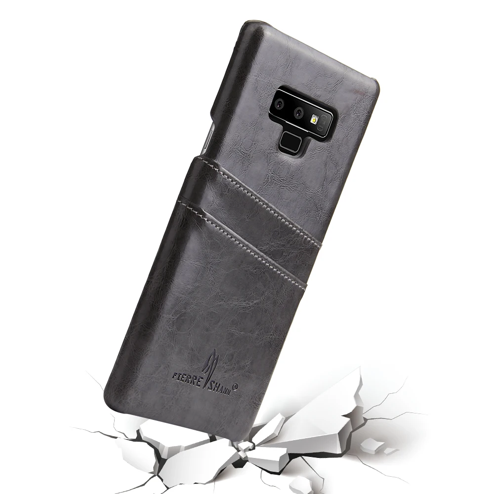 Серый Fierre Shann бренд для samsung Galaxy Note 9 чехол из искусственной кожи телефонные чехлы