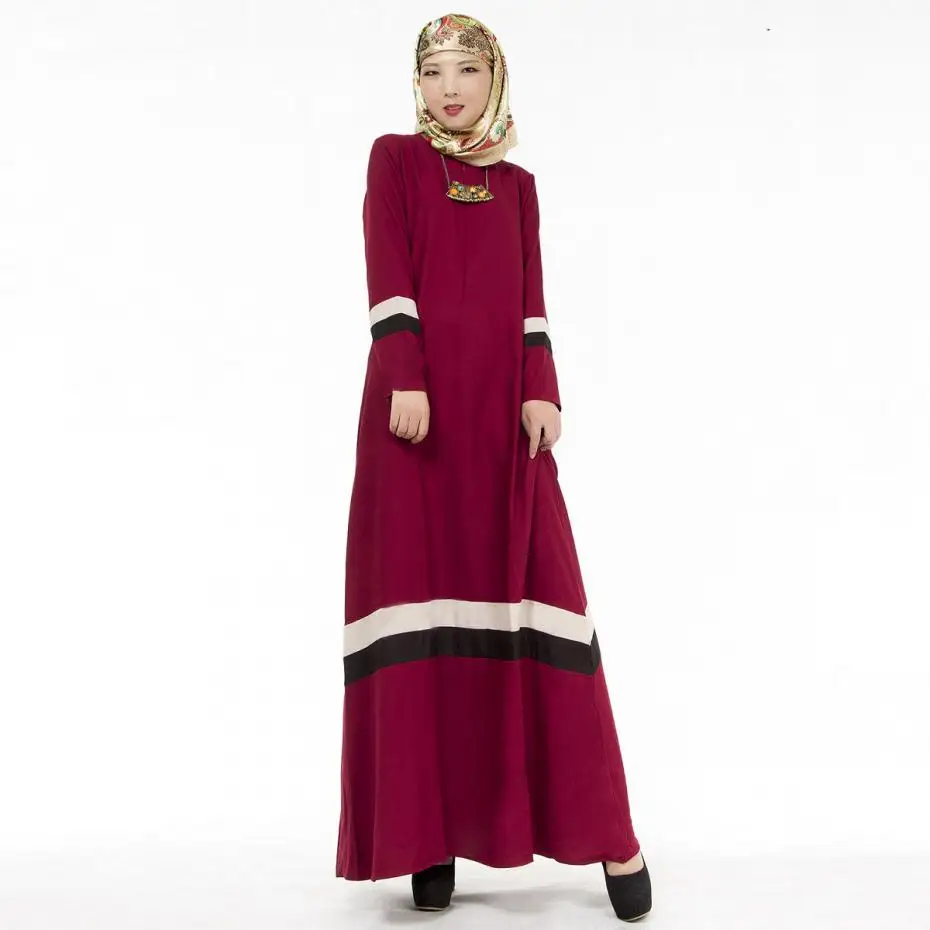 Длинный рукав хлопок Для женщин макси платье Мода Дизайн плюс Размеры осень зима круглым вырезом длиной до