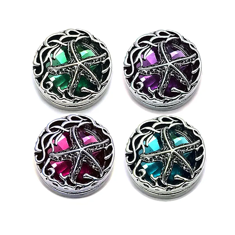 

Wholesale w344 3D 18mm 20mm rhinestone metal snap button for Bracelet Necklace Interchangeable Jewelry Women accessorie