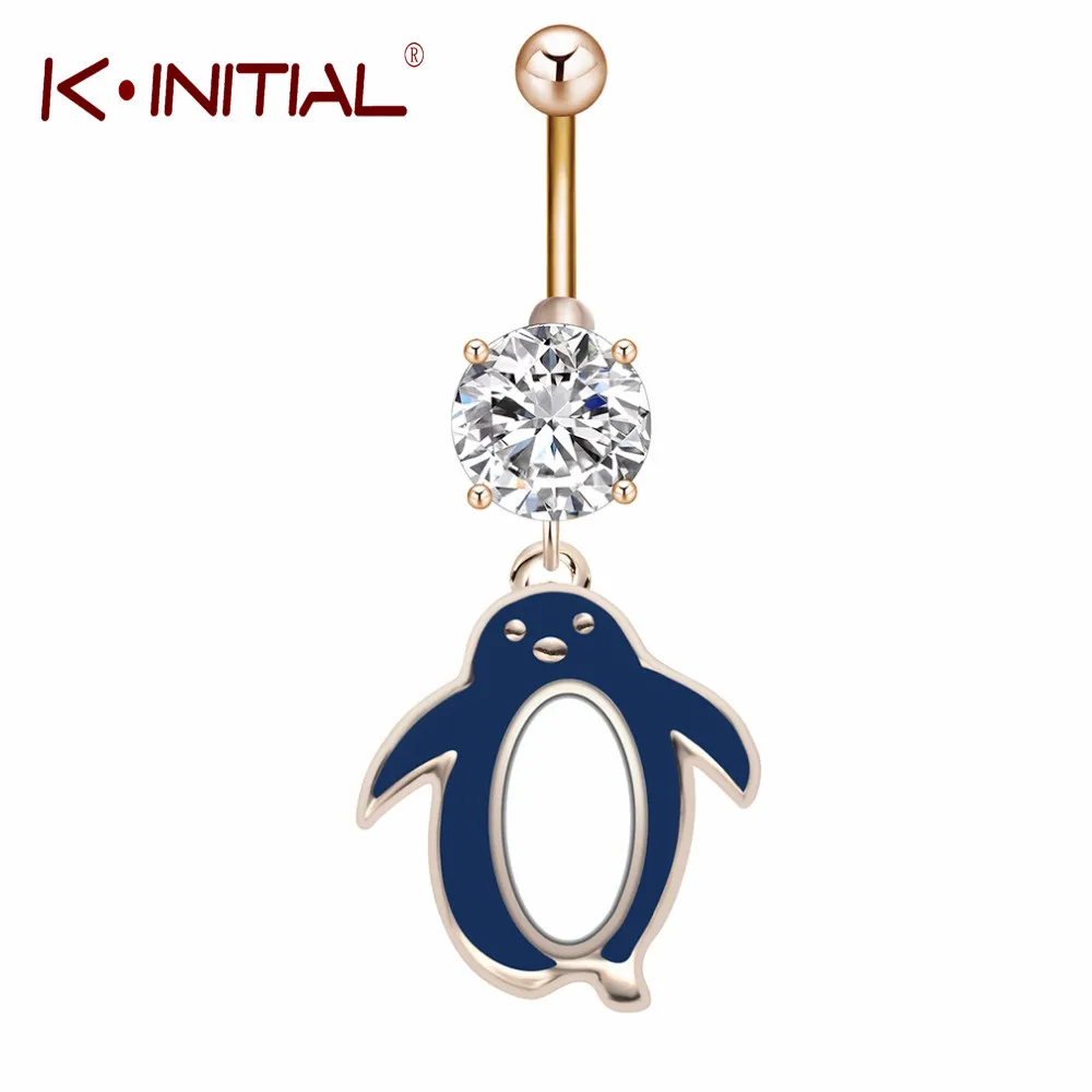 Kinitial 1 шт. колокольчики в виде животного пингвина ручной работы 316L из нержавеющей