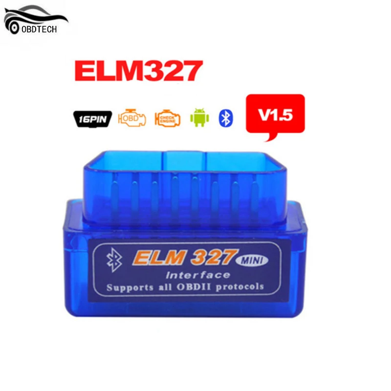 10 шт./лот 2015 горячая Распродажа Мини ELM327 Bluetooth V1.5 ELM 327 интерфейс OBD2 OBDII