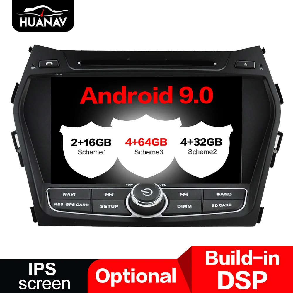 Автомобильный dvd плеер DSP Android 9 0 с gps навигацией для Hyundai IX45 Santa fe 2013 2016