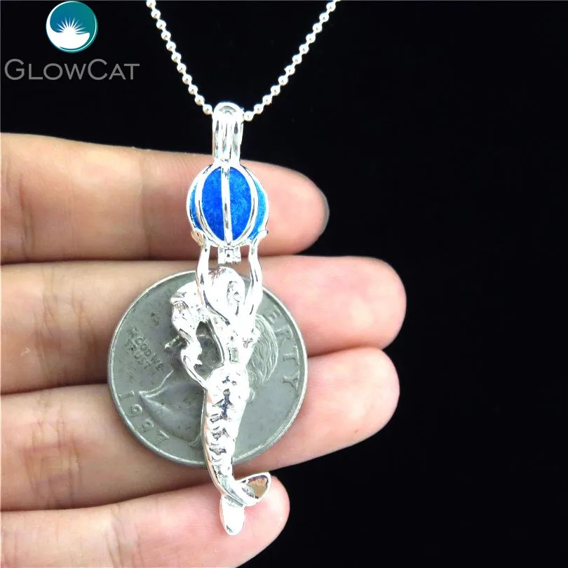 LL213 Мода Русалка мяч медальон Цепочки и ожерелья Бусины бисер клетка