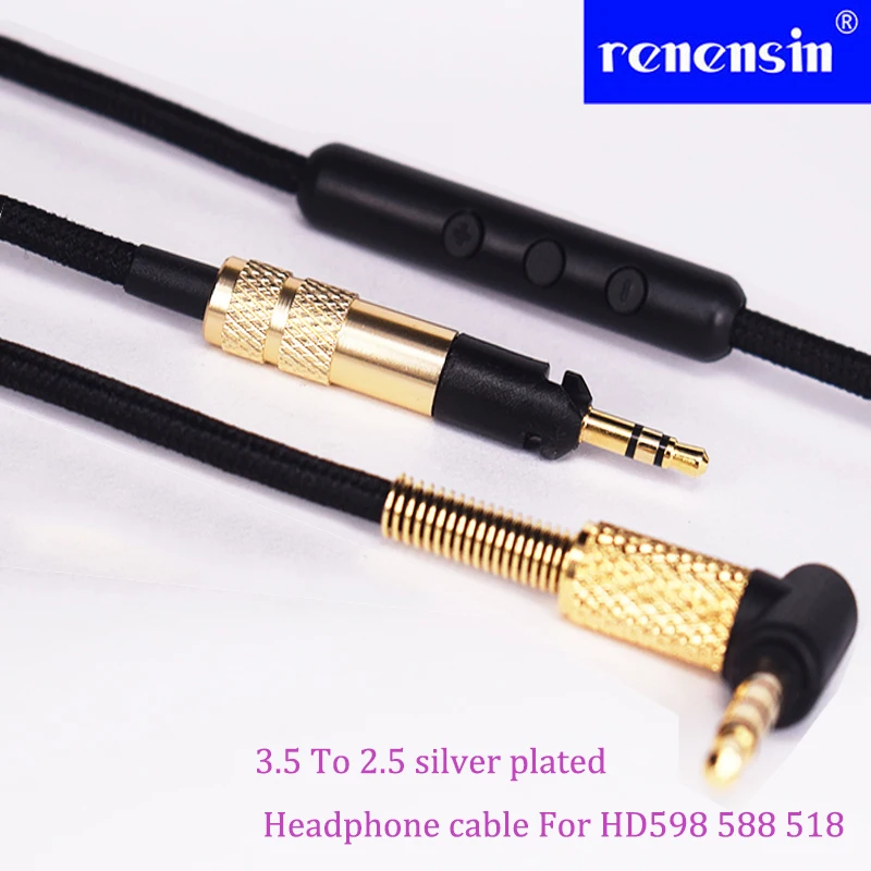 Обновленный сменный аудиокабель HD598 с громкостью микрофона для наушников Sennheiser