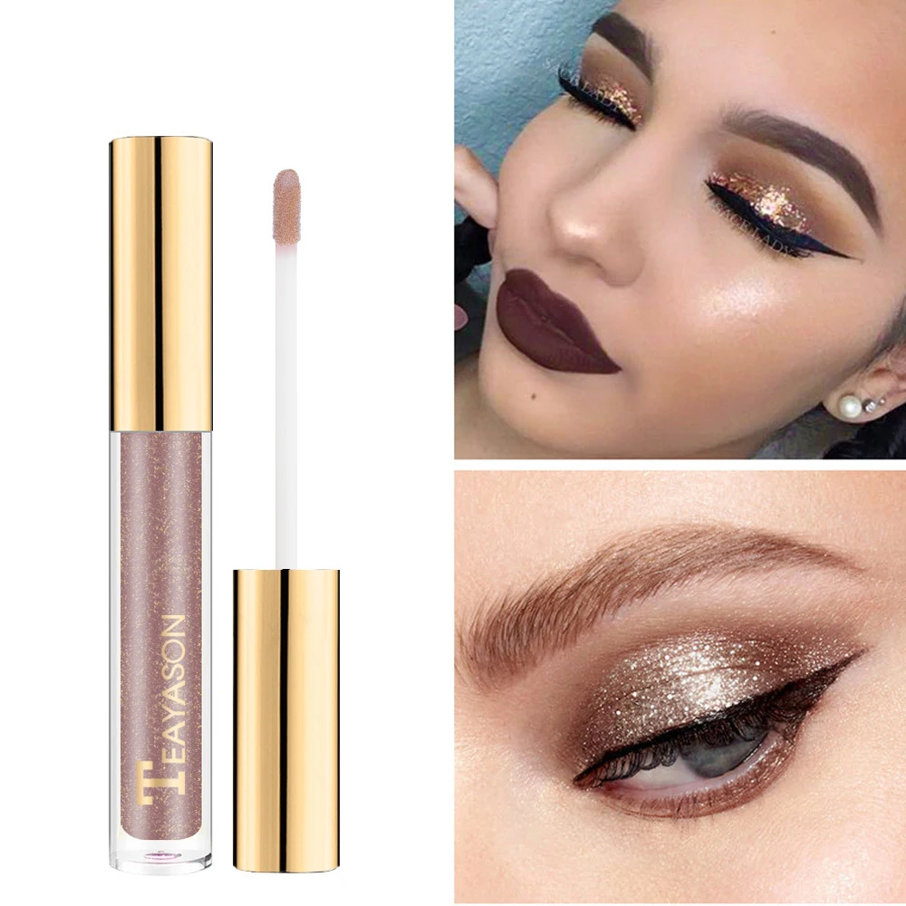 8 Colors Colorful Shiny Glitter Eyeshadow Liquid Pearlescent Eye Shadow Shimmering Women Makeup TSLM1 |